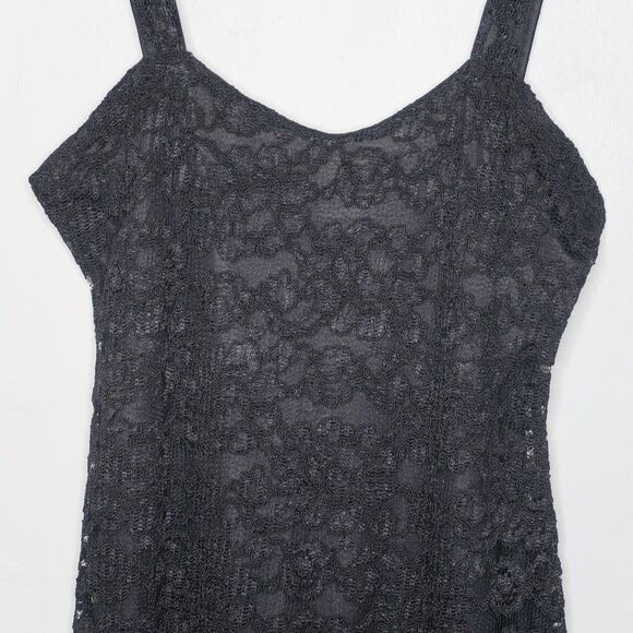 Maryann's Boutique VTG Womens Mini Dress Large Black Floral Lace Going Out Event - Picture 6 of 9